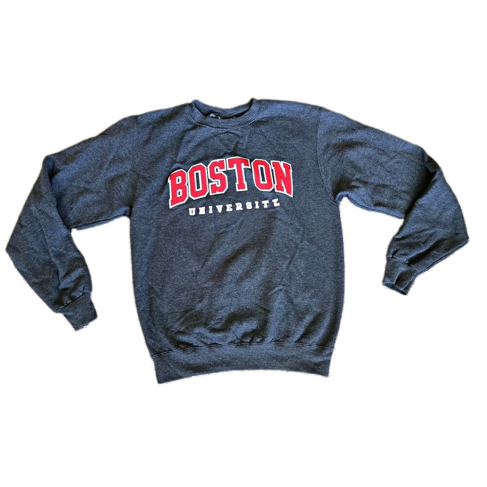 Champion Boston University Terriers Gray Red Crewneck Sweatshirt Adult Small